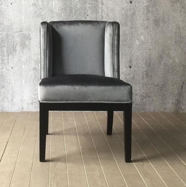 Dark Oak wood finish Linen fabric upholstery arm chair/wooden dining chair/desk