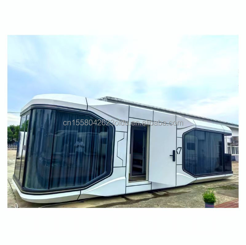 Customized Color Soundproof Space Capsule Prefab Tiny House with Wall 50/75/100mm Wave Sandwich Panel