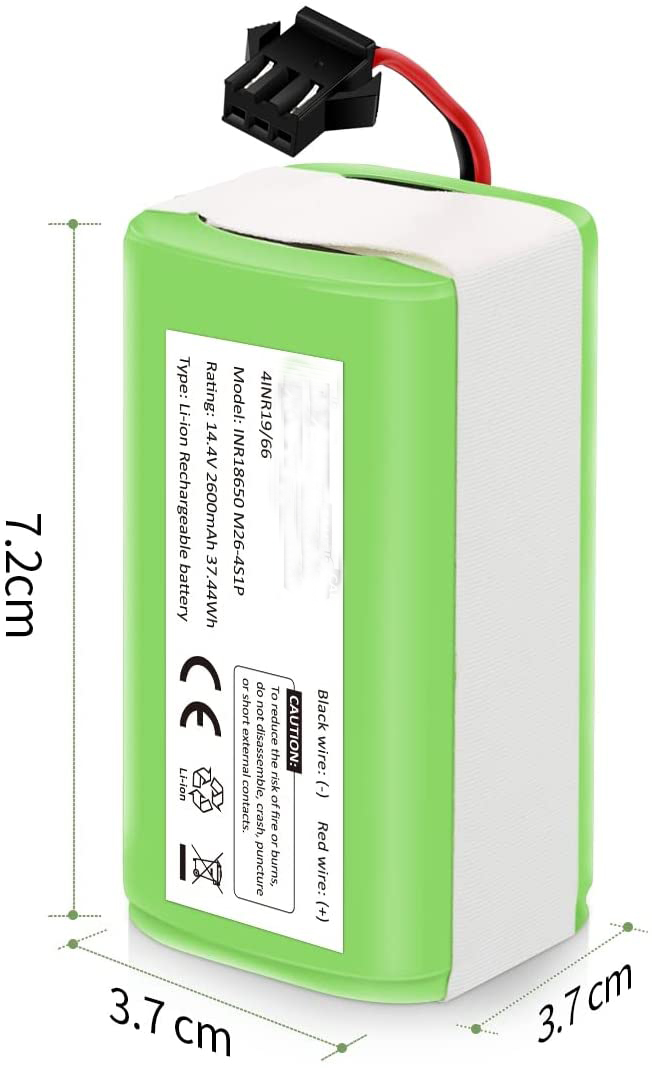14.4V 2600mAh Replacement Vacuum Cleaner Lithium Battery Rechargeable 7.7kg