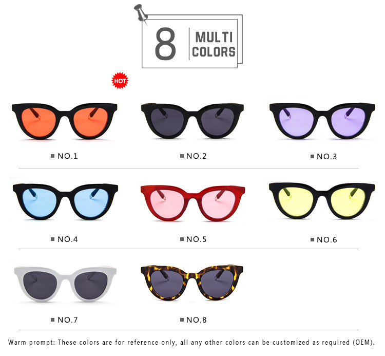 UV400 Round Women Retro Ladies Oval Sunglasses Acrylic Lens