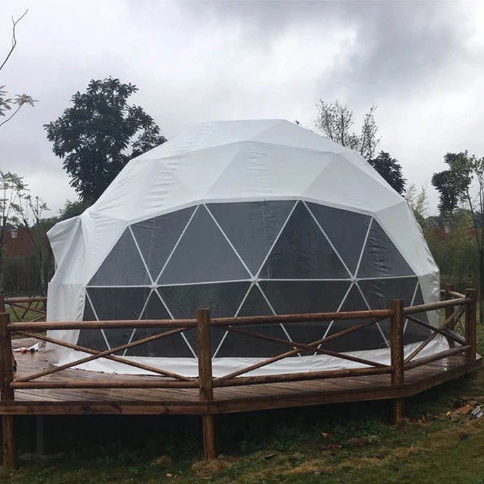 Customized Waterproof Windproof Movable Geodesic Dome Tent With Steel Frame Dome Camping Tent