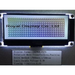FSTN Positive 240x80 Dots Matrix Lcd Module Amber LED Backlight
