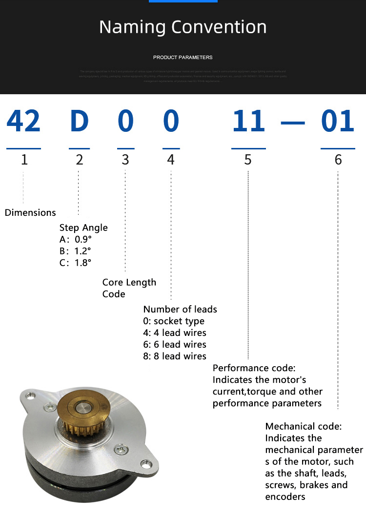 Faradyi Round Stepper Motor Holding Torque 35mNm DC Stepper Motor With Customized Shaft For Stage Lighting Control
