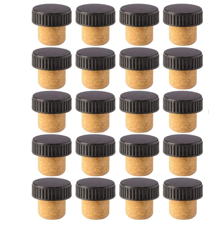 Wooden Head Bottle Stopper With Synthetic Cork For Glass Liquor Bottle With Custom Logo