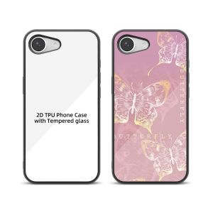 DIY Custom Logo 2D Blank Tempered Glass Sublimation Phone Case For IPhone 16E