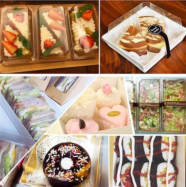 Wholesale custom Paper Cookies packing Cake Box with PVC window,Wholesale Plastic Square Birthday Wedding Packaging Clea