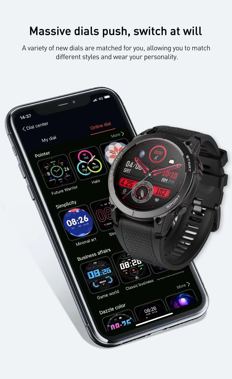Amoled Display Smartwatch Outdoor S53 Smartwatch With Oxygen And Heart Rate