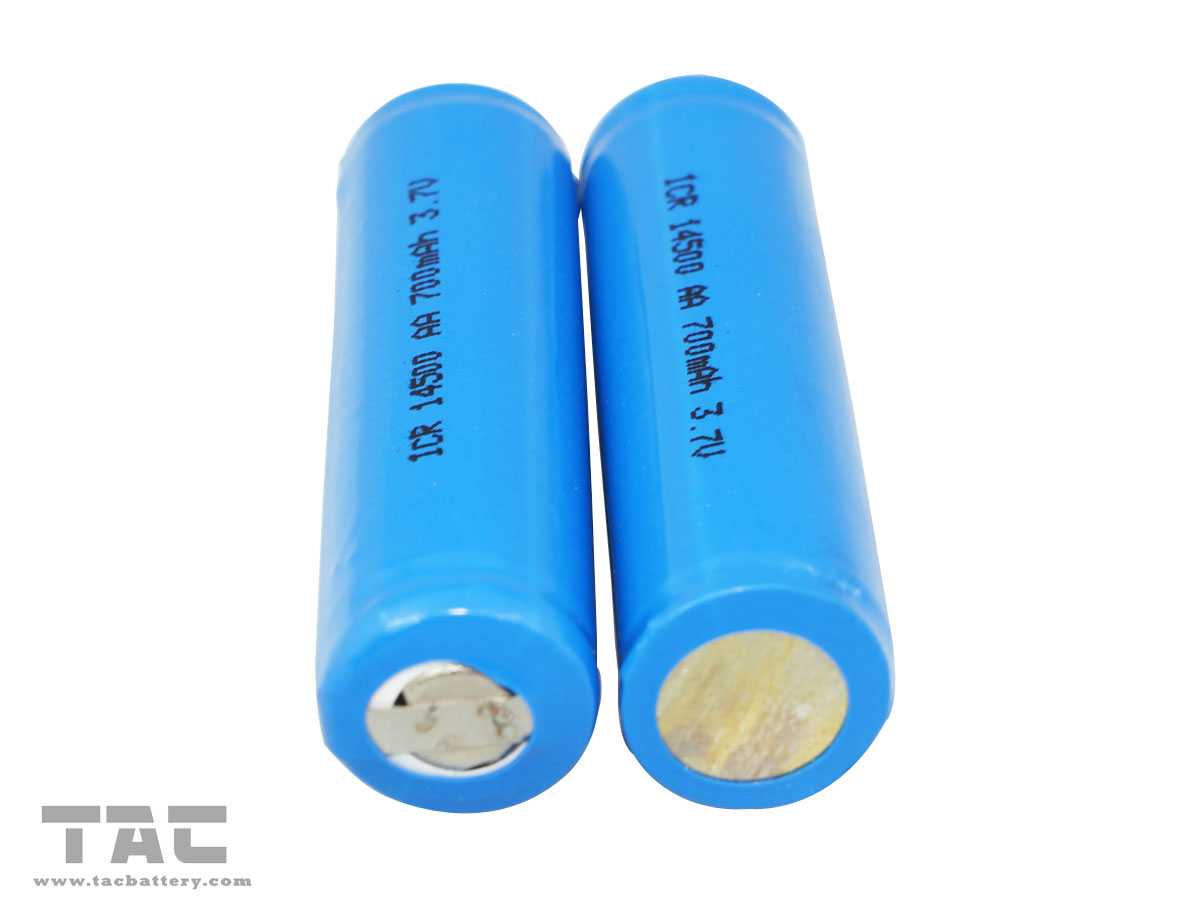 3.7V LIR14500Lithium ion Cylindrical Battery Of 600mAh With PCB