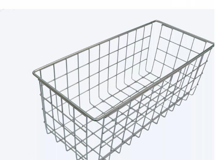 Stainless Steel 2.5mm Wire Mesh Storage Baskets Kitchen Picnic Metal Electroplate