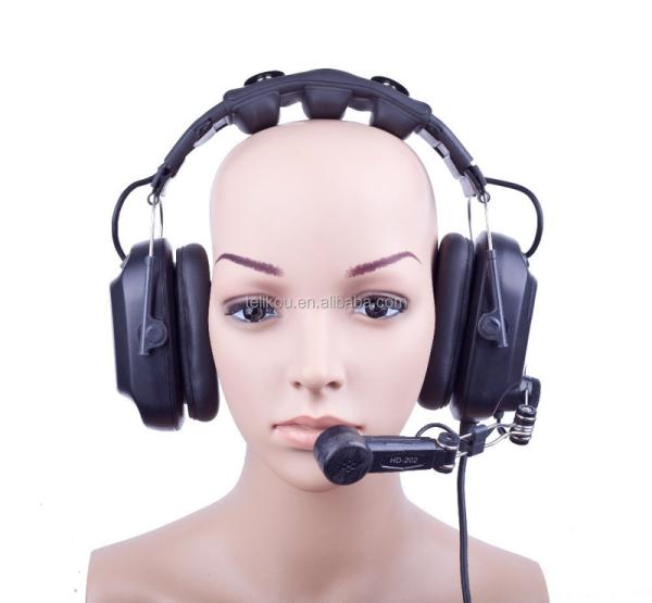 TELIKOU HD-202 XLR 5 Pin Male Single-ear Full-Duplex Wired Intercom Headset