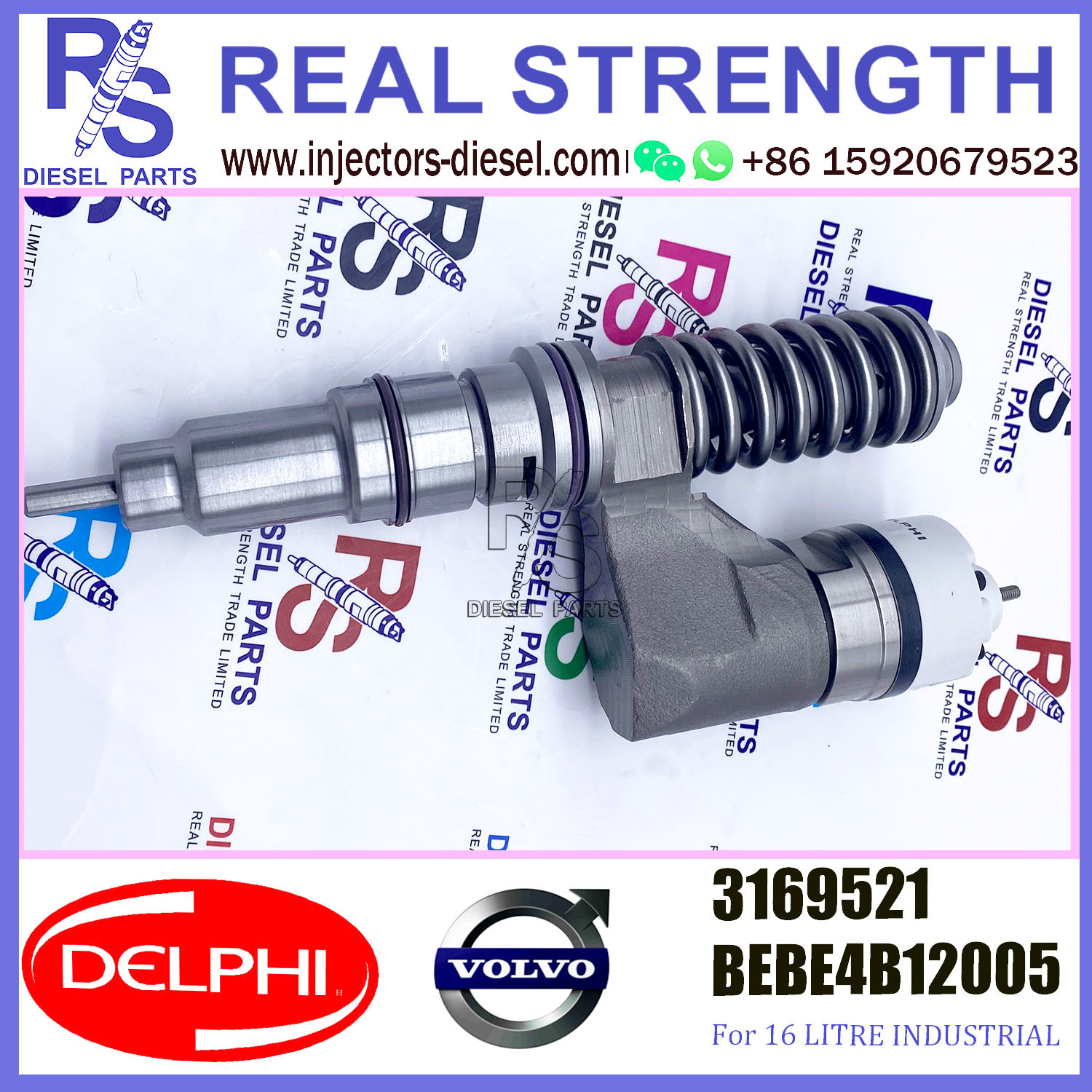 3169521 V-O-L-V Diesel Injector BEBE4B12005 For D12 3039 US2000 SPEC 345/385/425 HP
