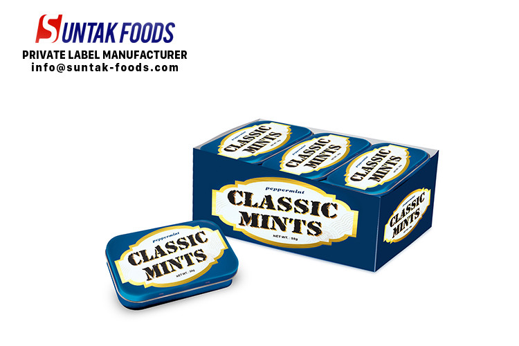 Calorie Free Compressed Dextrose Candy , Sugar Free Peppermints With Display Box