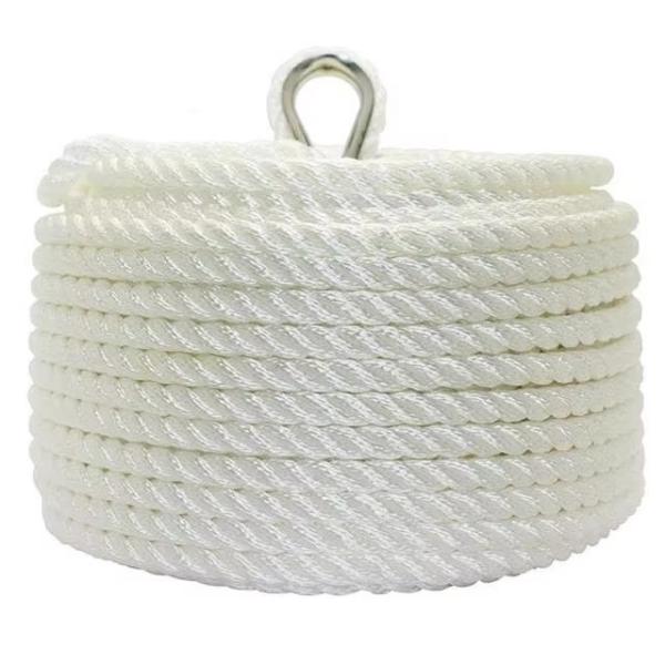 Heavy Duty Nylon Dock Line 16mm x 200m Coil Superior Elasticity for Mooring &