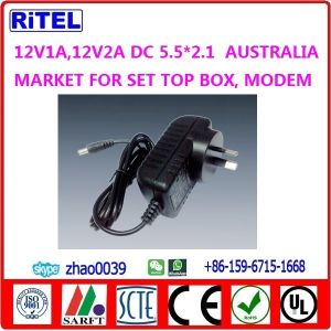 12V1A power adaptor, power supply for catv matv smatv drop amplifier,ftth optic