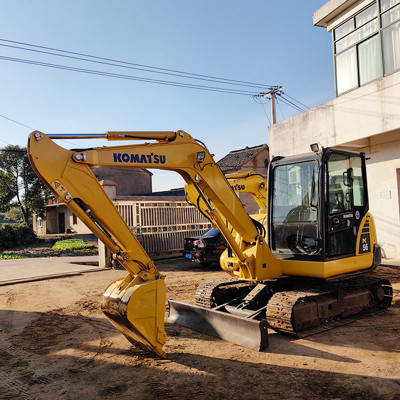 Used Mini Excavator Komatsu PC56-7 0.2m³ Bucket Capacity 34.5KW Rated Power