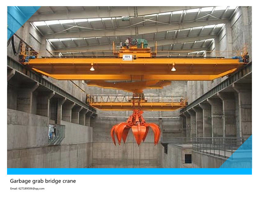 China's high quality and low price 45 ton garbage grab bridge double beam crane, power plant double beam crane, grab dou