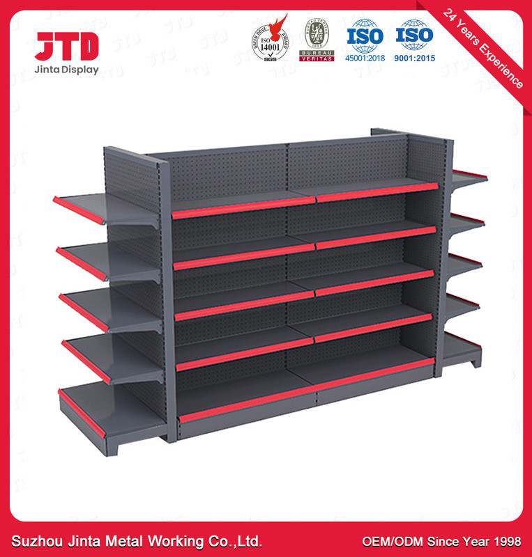 Supermarket Gondola Racking / Display Shelf / Wall Shelves For Runda Good Load Capacity