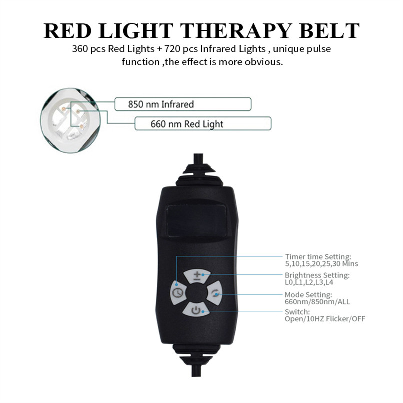 360 LEDs Red Light Therapy Pads Flexible Body Management Red Light Therapy Belt