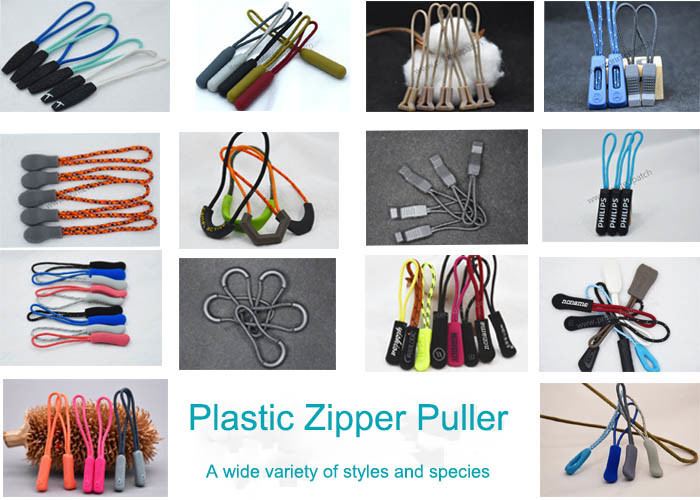 2 Colours Custom Logo Plastic Zipper Pull Polyester For Garments