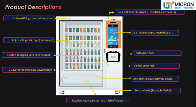 Fruit Saland Automatic Vending Machine 21.5 Inches Screen 10 Adjustable Channels