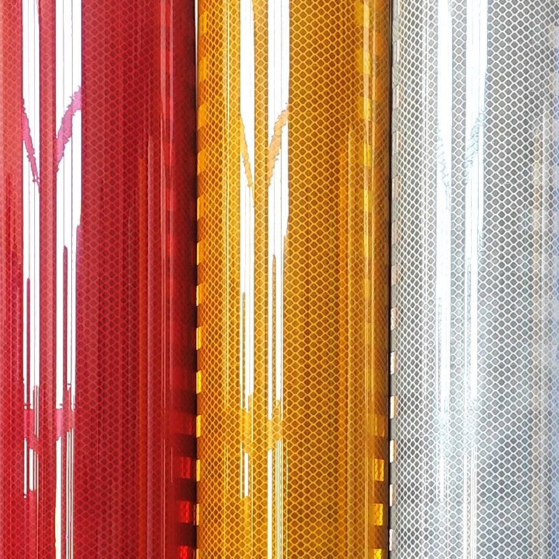 Gold Red Prismatic Reflective Sheeting Flexible Printable ODM