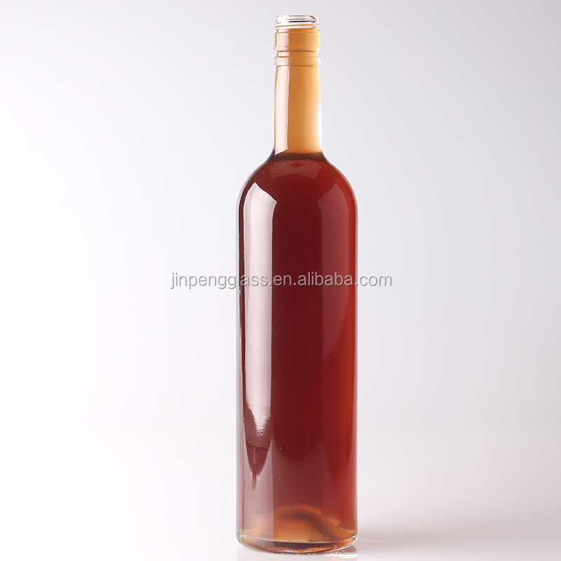 Engraved Tequila Glass Bottle at 750ml 1 Liter with Round Shape and Cork Sealing Type