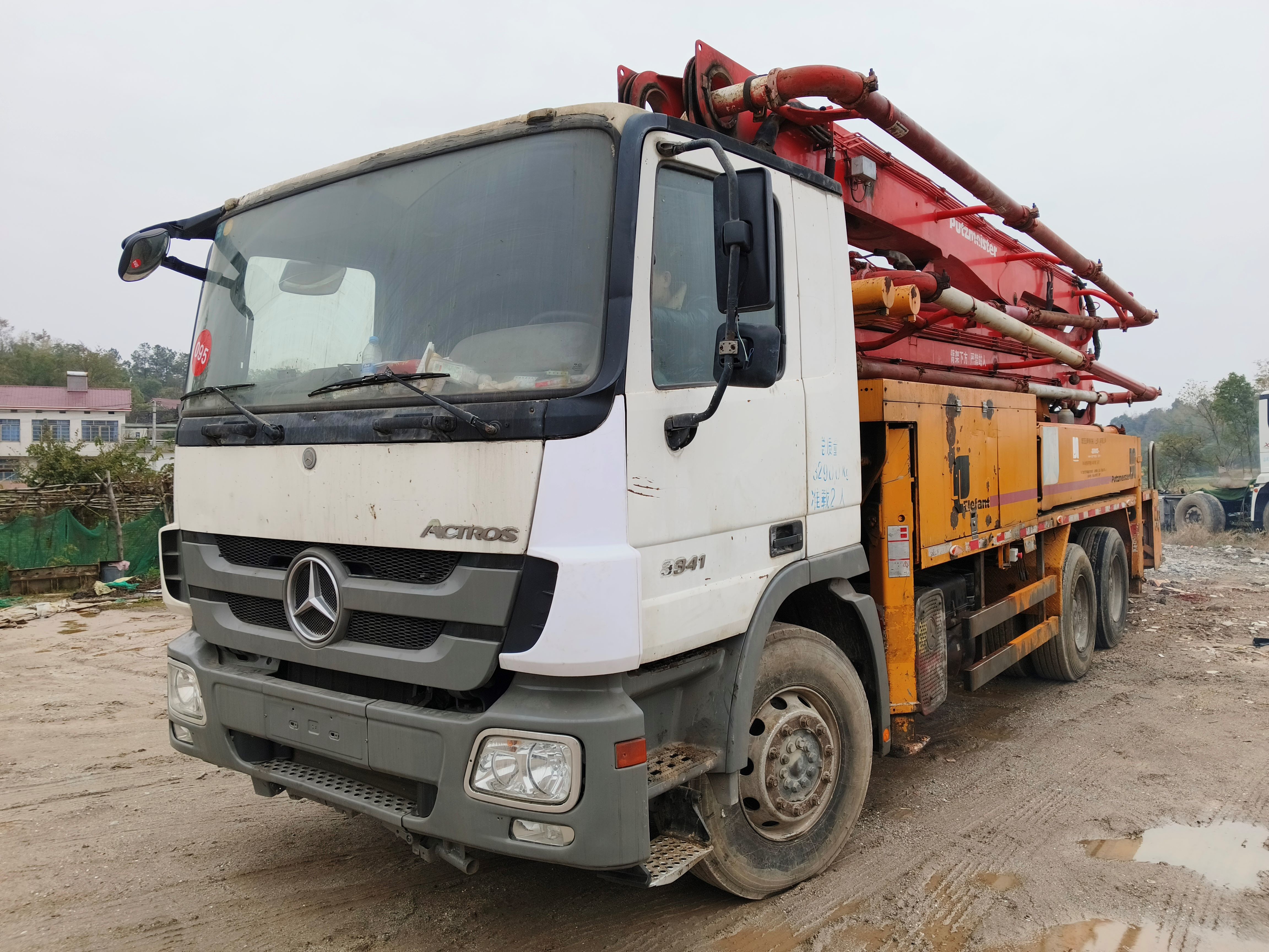 Mechanical Putzmeister 38 m concrete pump installed on Mercedes chassis direct sales