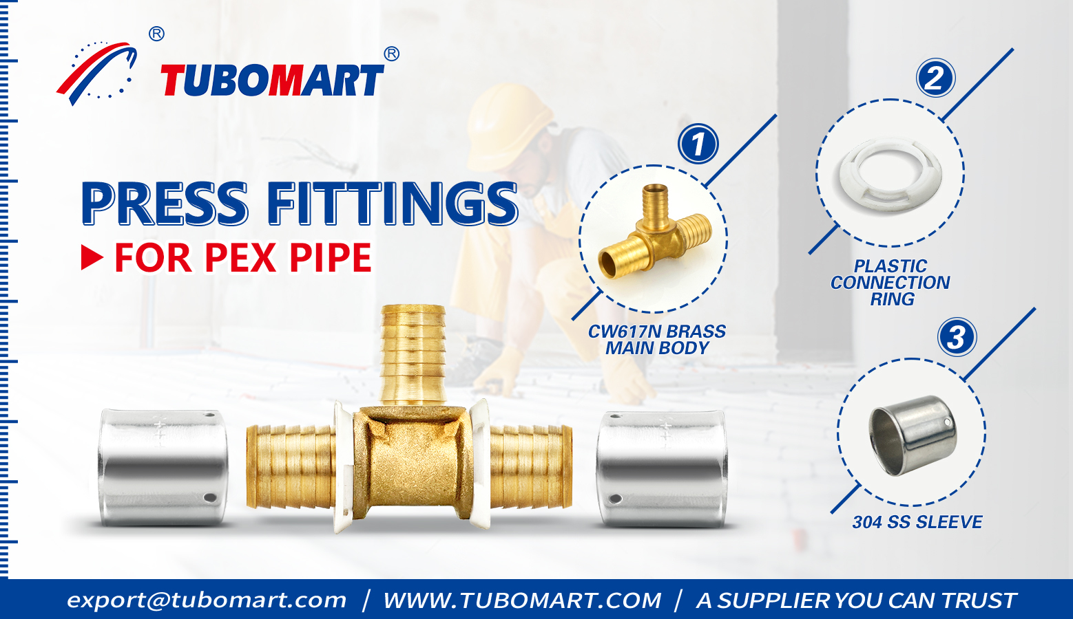 Forged Crimping Water Plumbing Fitting Male Straight Pex Press Fittings Buttwelding PEX PERT Multilayer Tube Fitting with ISO 9001/9002 Certification