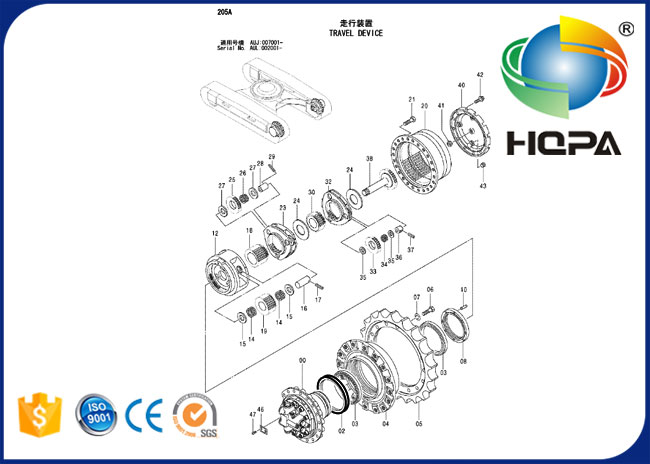 9168003 Travel Motor Seal Kit for Excavator Hitachi ZX200 ZX210 ZX240
