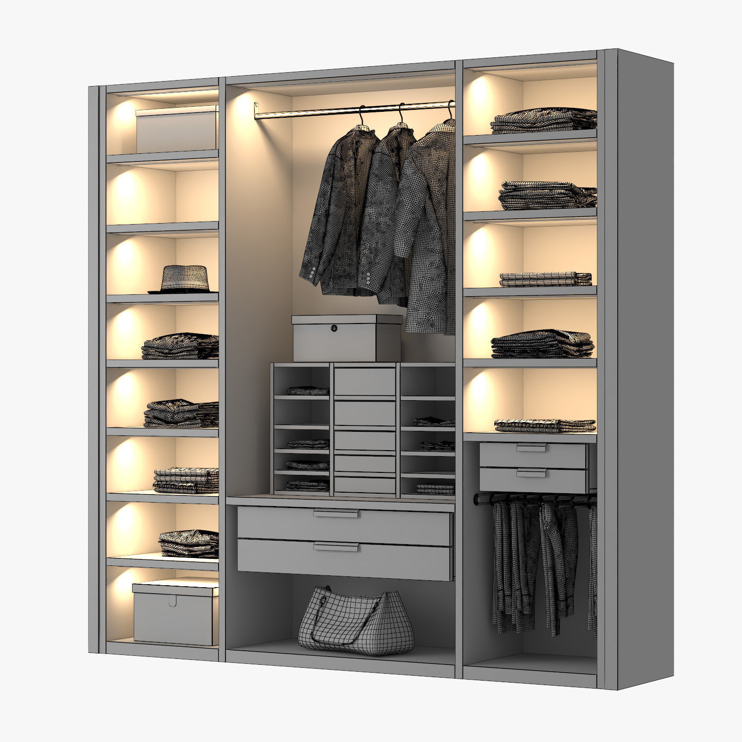Particle Board Wall Mounted Bedroom Wardrobe Closets Cabinets With Hanger And Handle