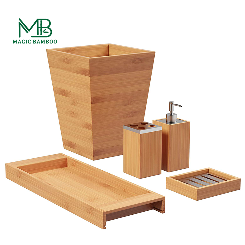 Sustainable Bamboo Bathroom Organizer Storage Unit Custom