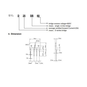 D25SB60 D25SB10 D25SB20 D25SB40 D25SB80 D25SB100 LRC Bridge Rectifier
