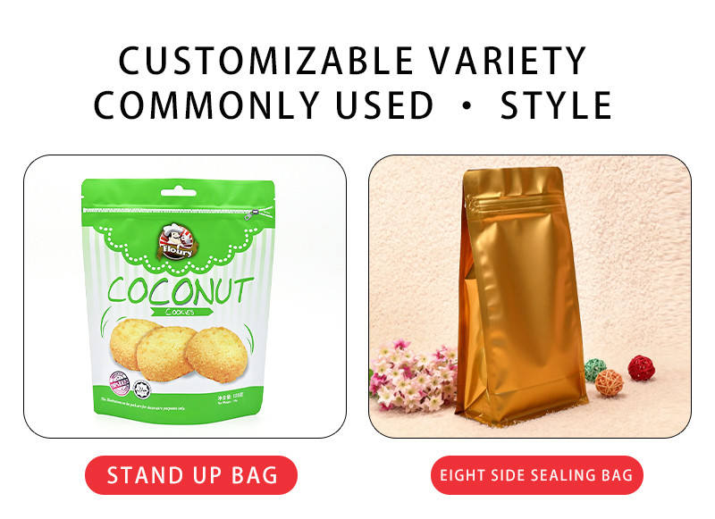 Customized Biscuit Storage Leak-Proof Food Sealing Ziplock Bags