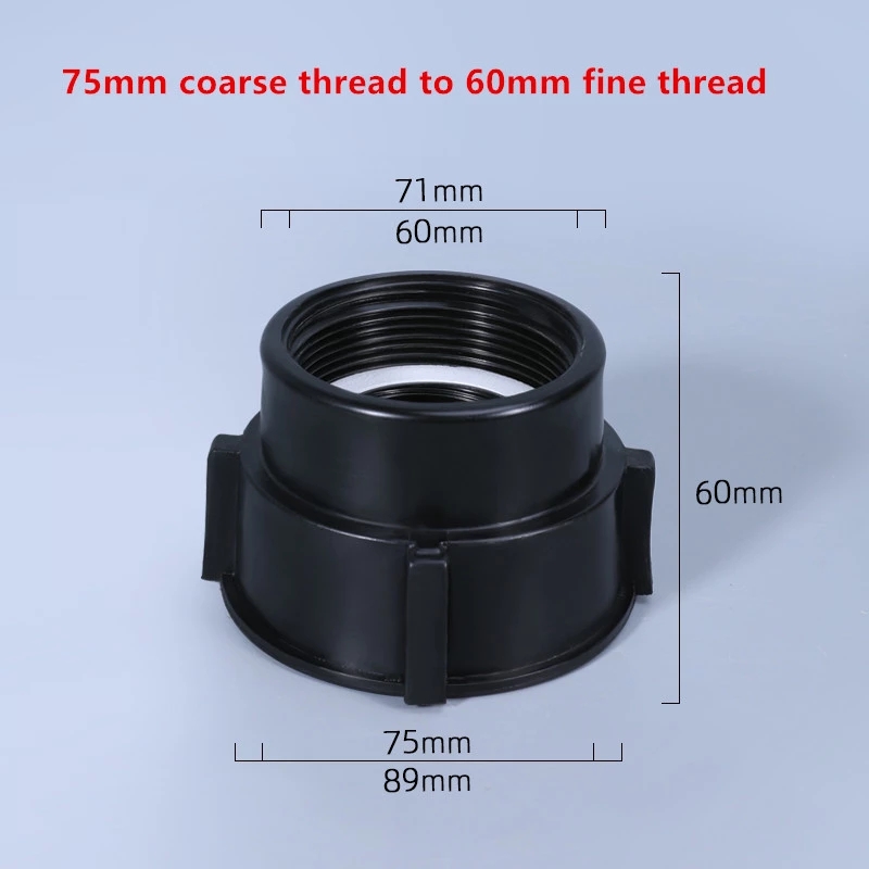 DN50 Adapter 75MM Coarse Thread To 2INCH Silver Grey IBC Tank Fitting Garden Connector