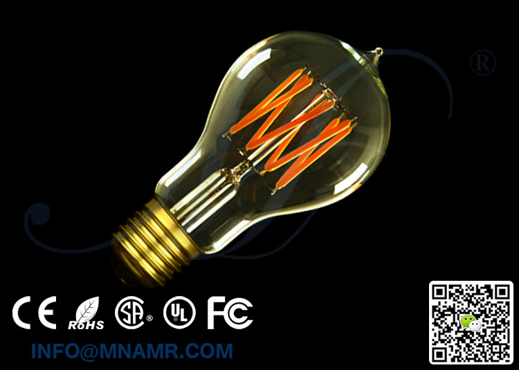 Wholesale Gold Tint Victorian Style 8watts LED Filament Bulb E26 E27 Dimmable 50W Equivalent
