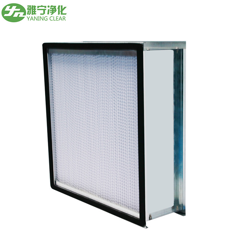 Fiberglass Air Filter Media Deep Pleated HEPA Filter With SS Frame / Aluminum Separator