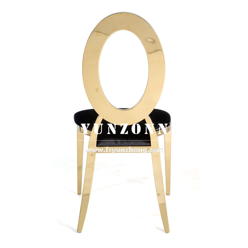 Dining Furniture Gold Stainless Steel Banquet Chair Stacking Design Hotel Wedding Event Party Steel Chair