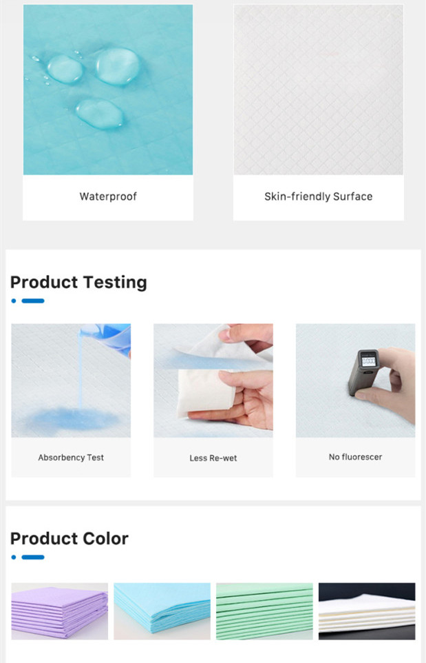 OEM wholesale Free Sample Hospital Medical underpad 60x90 disposable absorbent underpad adult