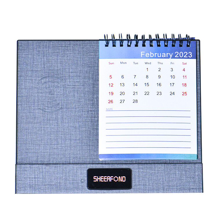Custom 2023 New Wireless Charging Funny Electronic Desk Upright Charger Calendars