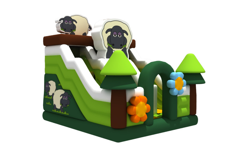 Silk Printing Inflatable Combos Sheep Themed 5x6x5.5m Garden Inflatable Bouncy Castle