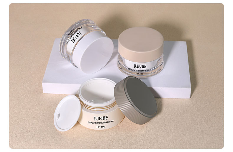 Acrylic Collar Material 50gm Plastic Wheat Colour Cosmetic Set Cream Jars for Cosmetic Jar Packaging Solution