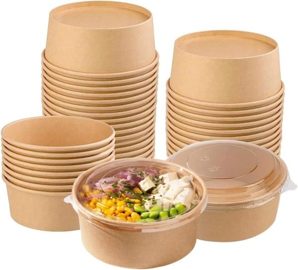 Salad Convenient Disposable Paper Food Containers For Celebrations Parties