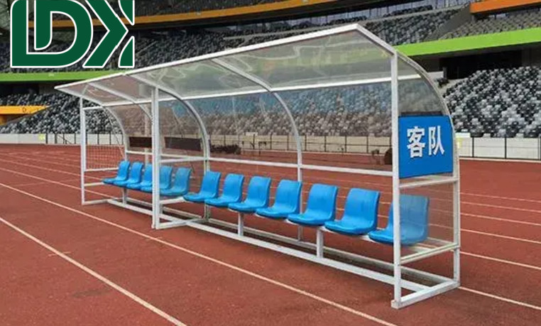 5 Seats Outdoor Soccer Pitch Football Subs Bench With Shelter Football Rest Area