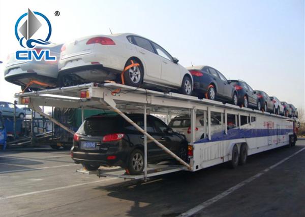 CIVL 15M Transport Vehicle / Car Carrier Truck Trailer Q235 Material With FUWA