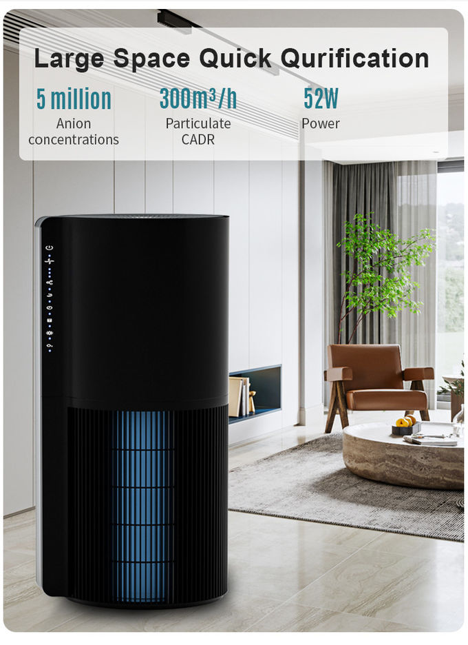 Nylon Mesh 52W 260M3/H Hepa Filtration Air Purifier