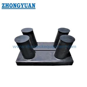 Welded Fabricated Inclined Double Bitt Bollard GB 556 SH Type With Box Base Ship Mooring Equipment