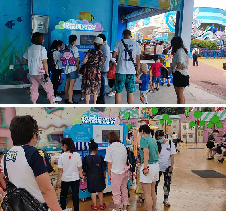 Automatic Cotton Candy Vending Machine Which is totally Automatic and colorful