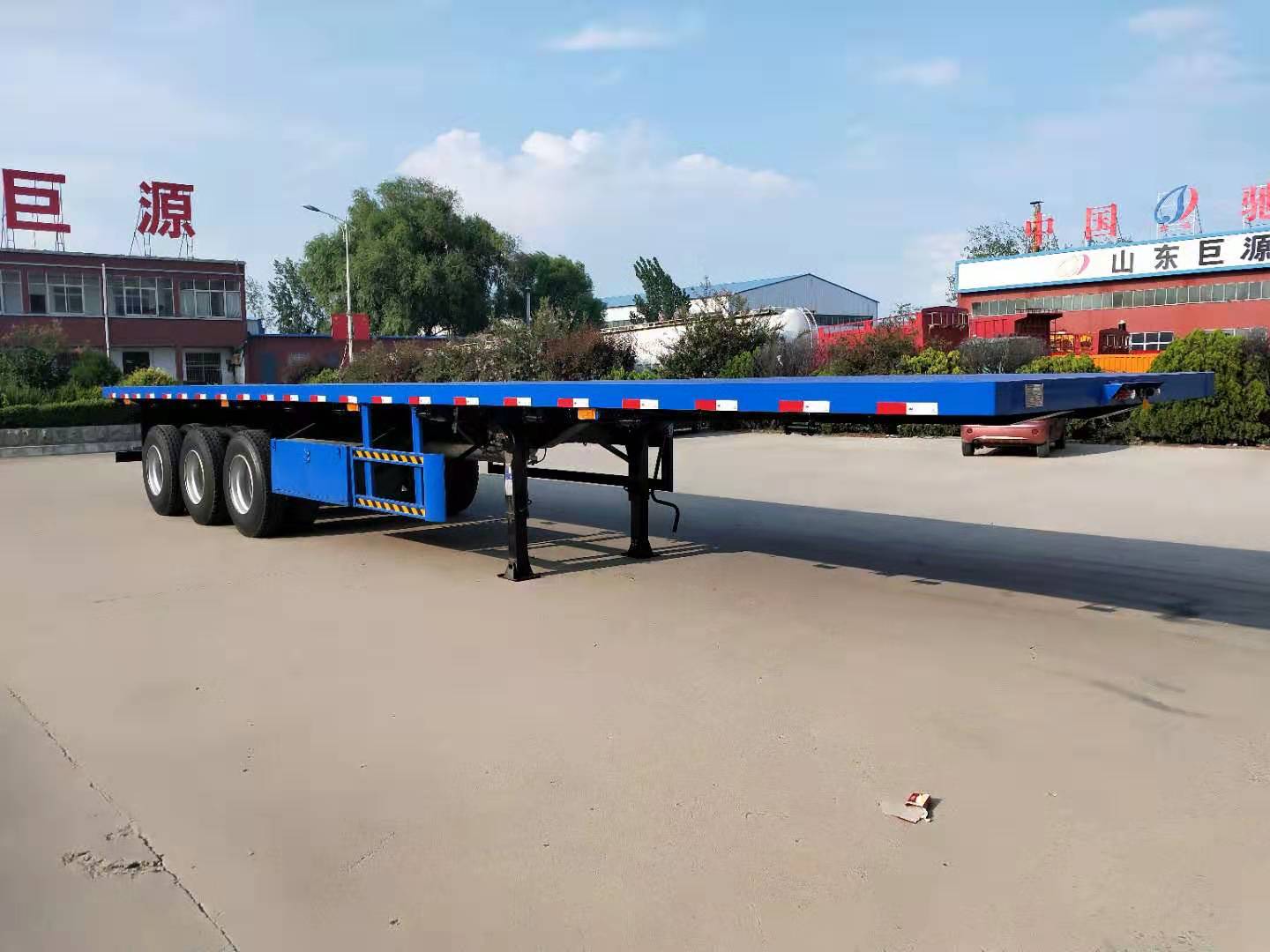 Truck Trailer 3 axles flatbed semi-trailer platform 40ft 48ft for container transport