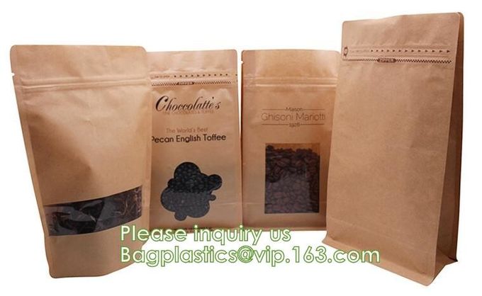 biodegradable pla corn starch k Reclosable Clear Zip Lock compostable Bags, PLA stand up pouch bags, kraft PLA bag