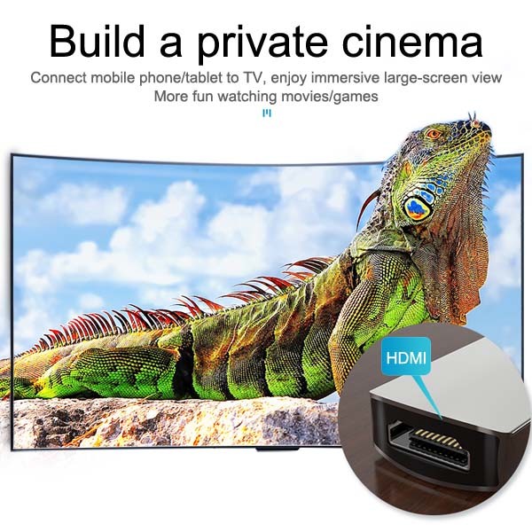 Type C To HDMI Cable Adapter HD 4K 60Hz USB 3.1 For TV Monitor Projector